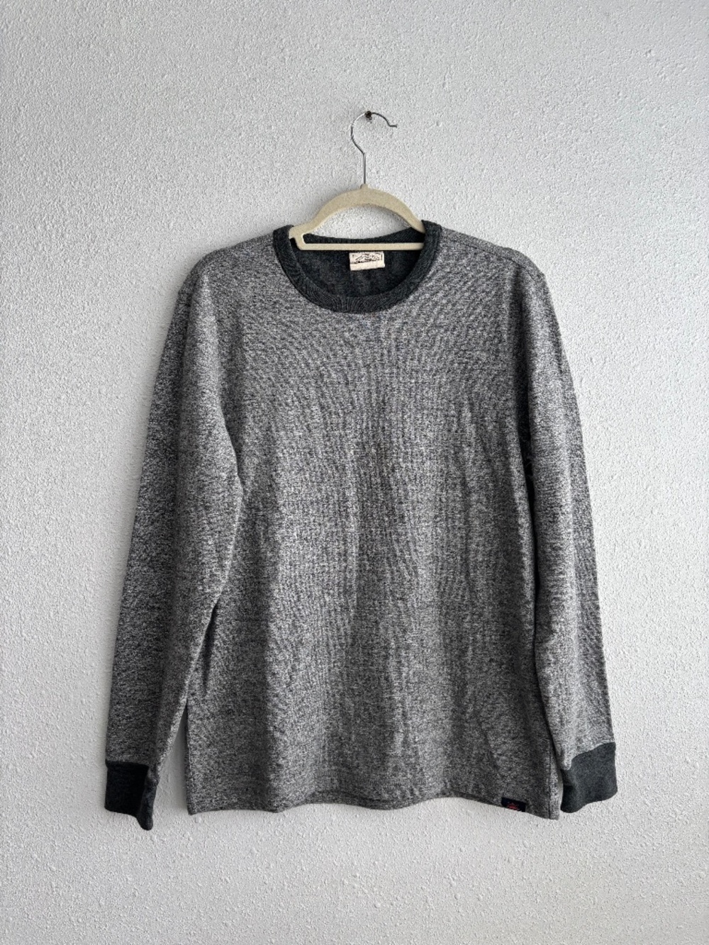 Faherty Men's Double Knit Crew Sweater in Light Carbon Heather